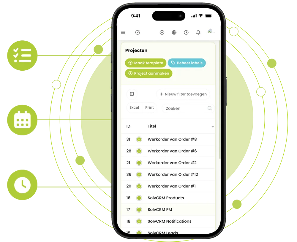 SolvCRM+ digitale werkorders op de werkvloer